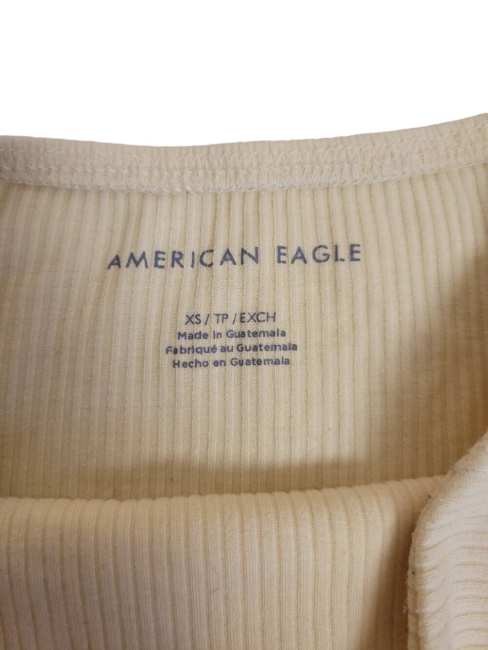 American Eagle Yellow Ribbed Cropped Bandeau Top - Picture 5 of 6
